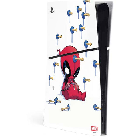 Marvel Deadpool Babypool Playing PS5 Slim Digital Edition Console Skin